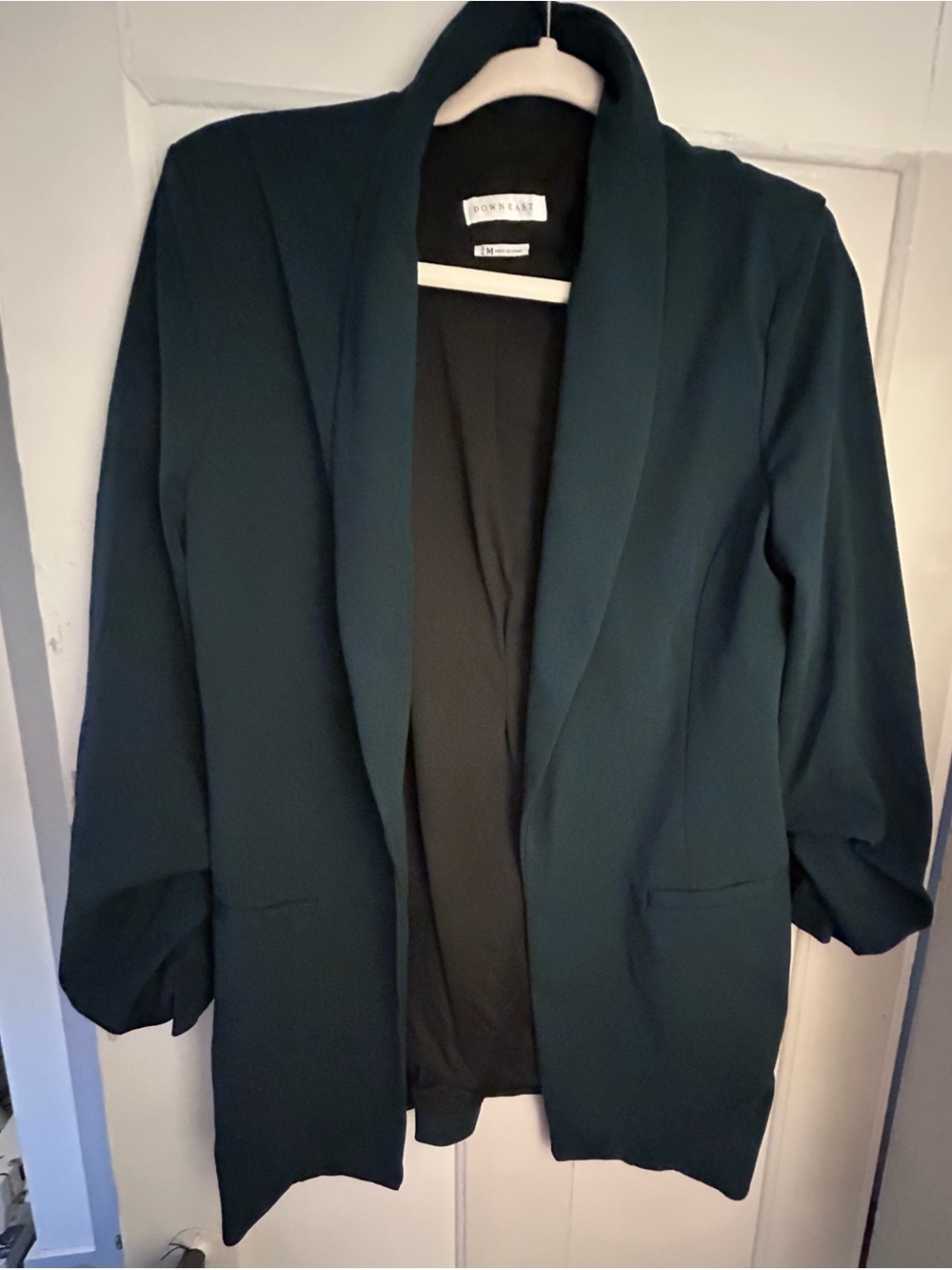 DownEast Women's Open-Front Blazer in Deep Teal